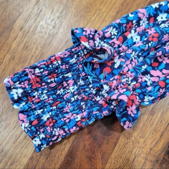 Draper James Ditsy Floral Kitty Ruffled Long Shift Dress Pink Blue Size Small - Picture 6 of 14